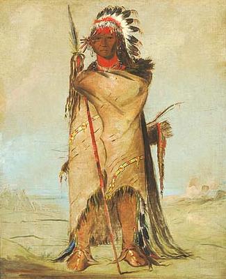 George Catlin Fort Union 1832 Crow-Apsaalooke oil painting Norge oil painting art